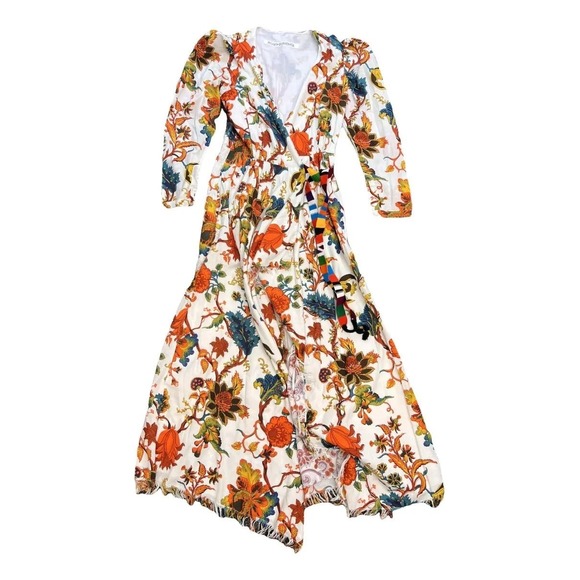 Alix of Bohemia Lalli Reef Wrap Dress | Boho Luxury Maxi | XS - Picture 5 of 10